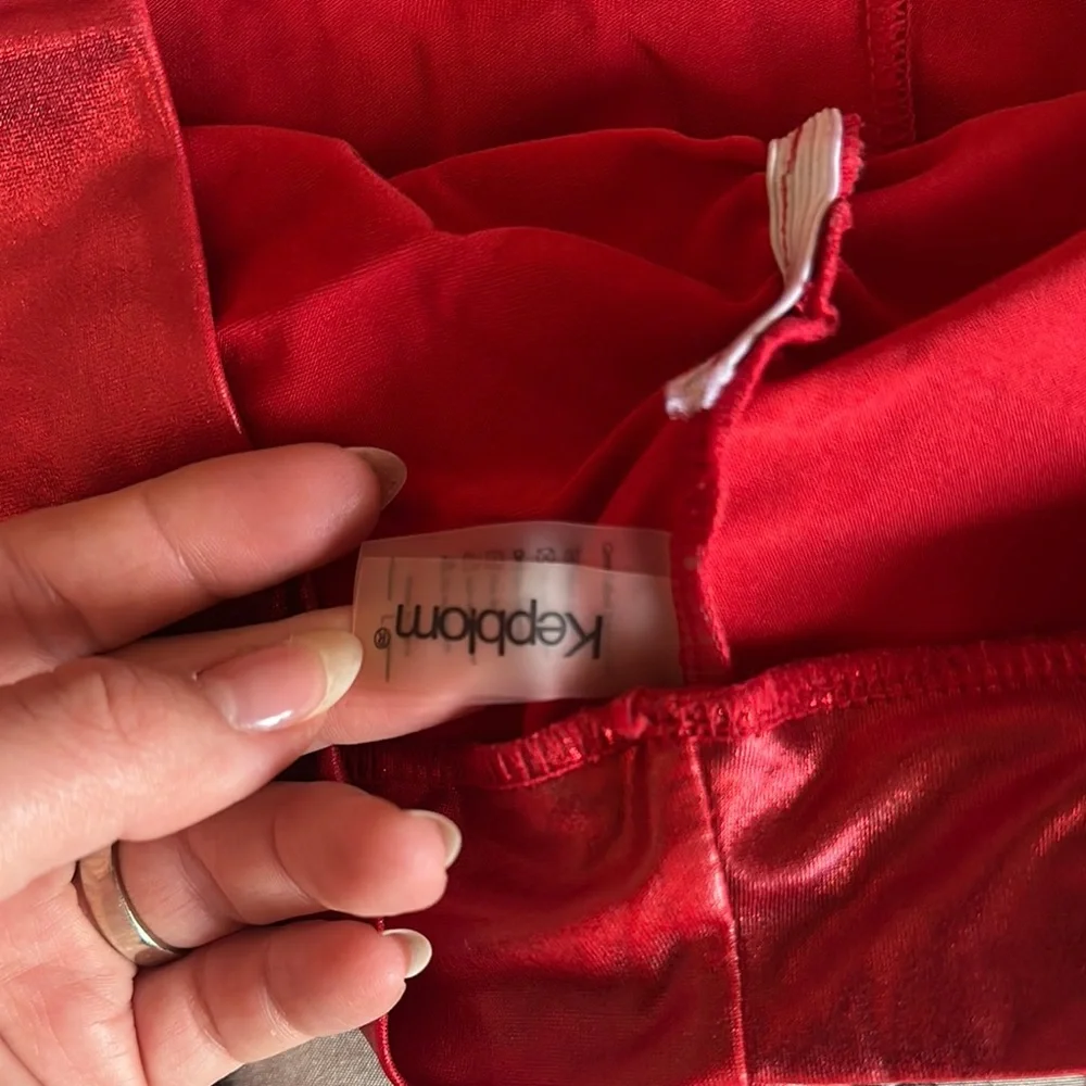 Shiny Red Women's Shorts - Picture 3 of 3